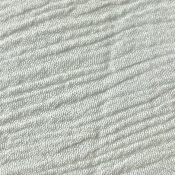 Blue Rain Ivory Crinkle Gauze Mini Dress Beach Coastal Preppy Boho Peasent M - Picture 9 of 9